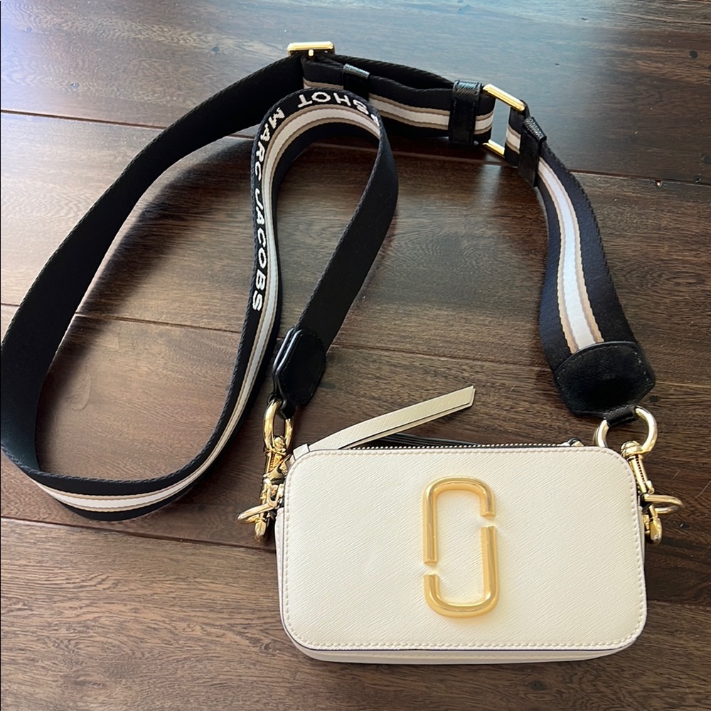 Marc Jacobs Cream and Black Crossbody Bag